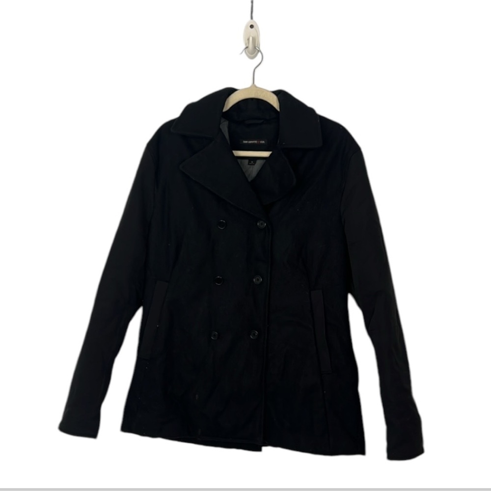 JOHN VARVATOS USA black wool blend coat size M